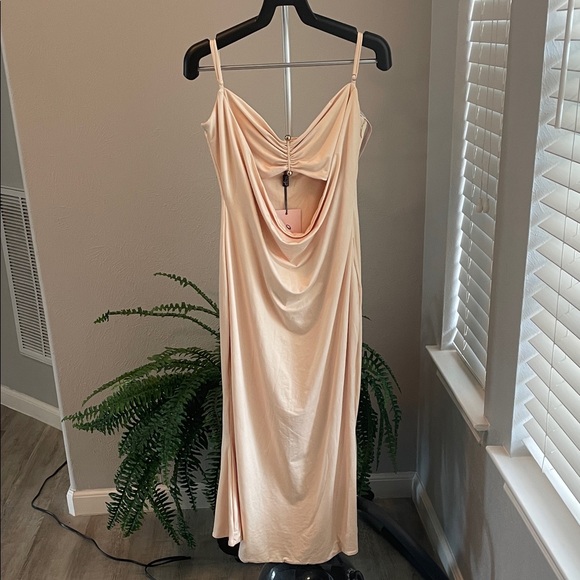 Oh Polly Dresses & Skirts - Oh Polly Satin Slip Dress in Buttercream